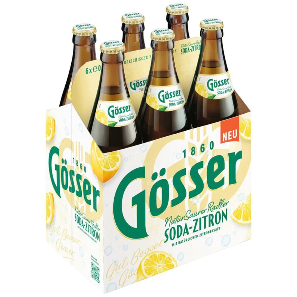 Gösser Märzen, Naturradler, Naturgold oder Saurerradler Soda Zitron, 6x0,5 l – Lagerhaus