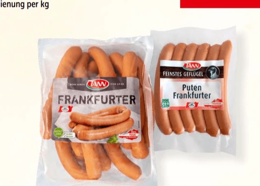 Frankfurter oder Puten-Frankfurter aus Österreich, 1-kg-Packung oder 720-g-Packung – Interspar