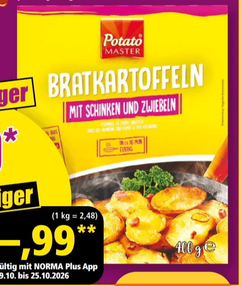 Bratkartoffeln, 400 g Potato MASTER – Norma
