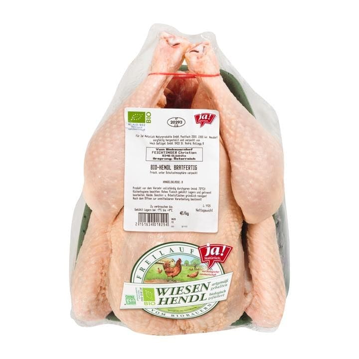 Ja! Natürlich Bio-Wiesenhendl, per Kilo – Billa