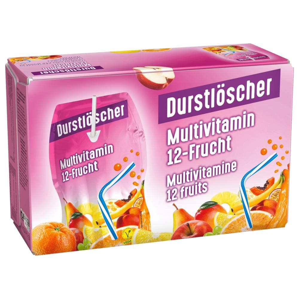 Fruchtsaftgetränk Multivitamin 12-Frucht oder Tropical-Geschmack, 10x0,2 L Durstlöscher – Norma