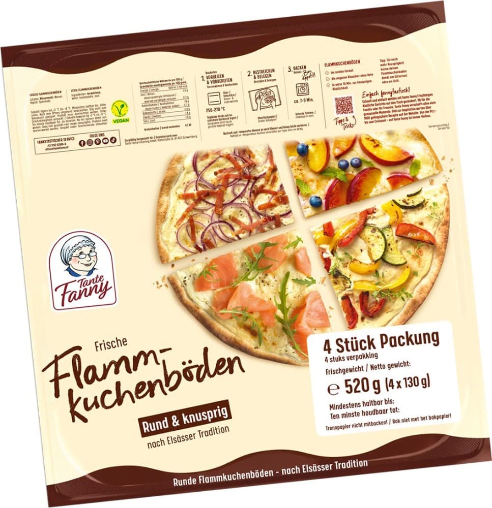 Tante Fanny Flammkuchenböden 4 x 130 g Angebot bei Hofer