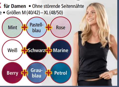 Lady Life Feinripp-Unterhemd mit breiten Trägern, 3er-Pack – Norma