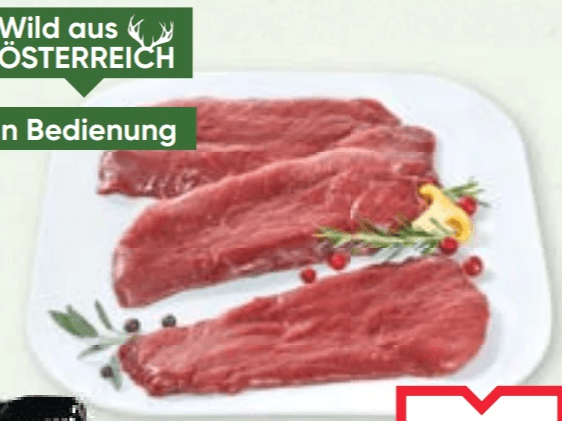 Österr. Hirschschnitzel, per kg – Maximarkt
