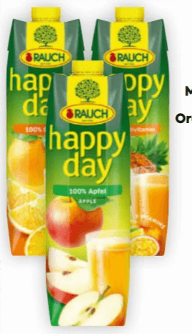 Happy Day Apfelsäfte, Multivitaminsäfte, Orange 100% oder Orangenmischsäfte, 1 Liter – Billa