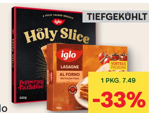iglo Lasagne Vorteilspackung, Genießer Pfannen oder Holy Slice, 500 - 700 g – MPREIS