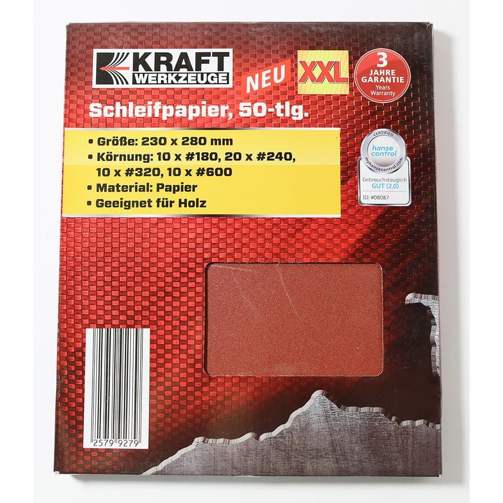 Schleifpapier, 50-tlg. KRAFT WERKZEUGE – Norma