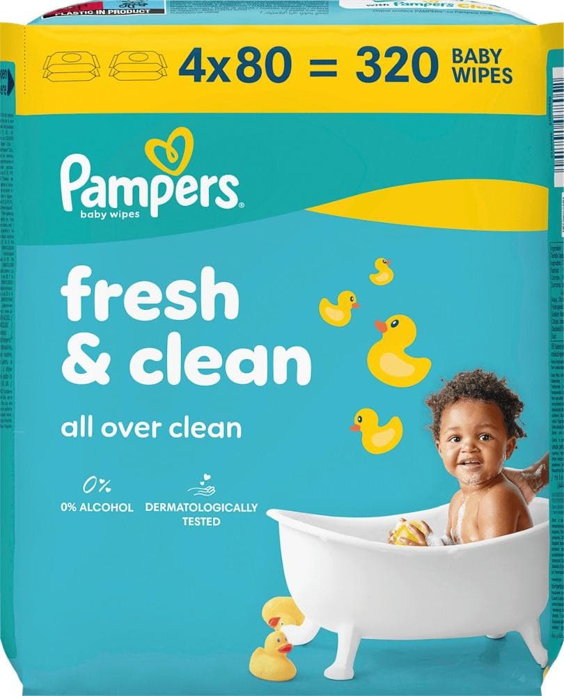 fresh & clean Feuchttücher, 4 x 80 Stk. Pampers – Dm
