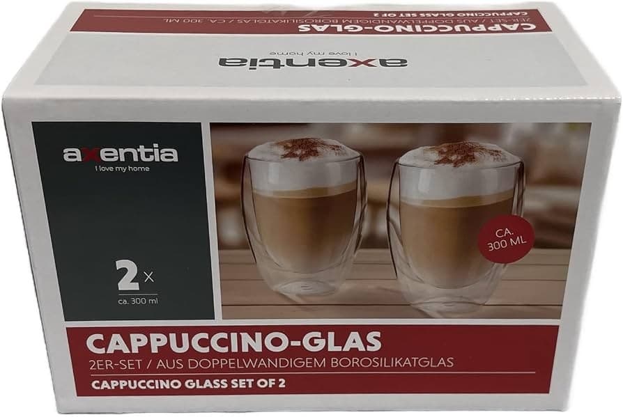 Doppelwandige Cappuccino Gläser, 2er-Set je ca. 300 ml boral – Norma