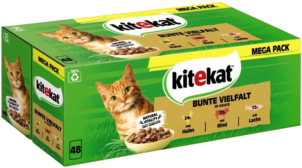 Kitekat Katzennassnahrung, 48x85 g – Norma