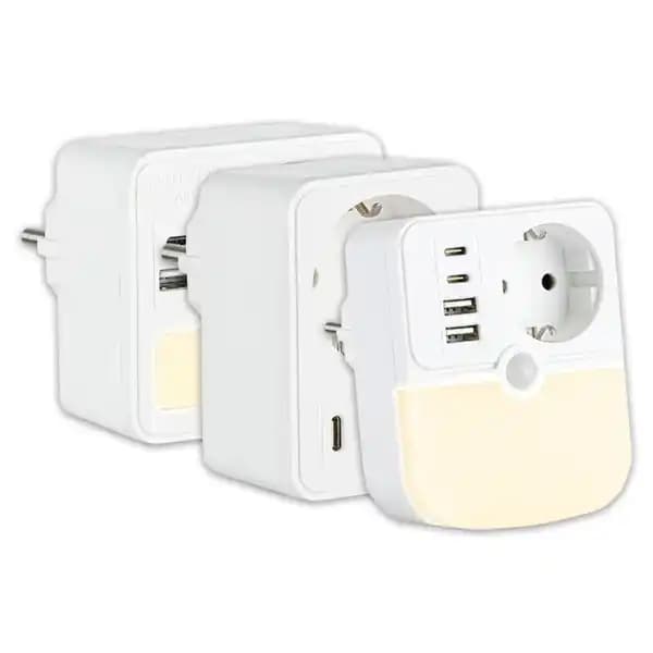 powertec Multifunktions-Steckdose mit Nachtlicht Angebot bei Norma