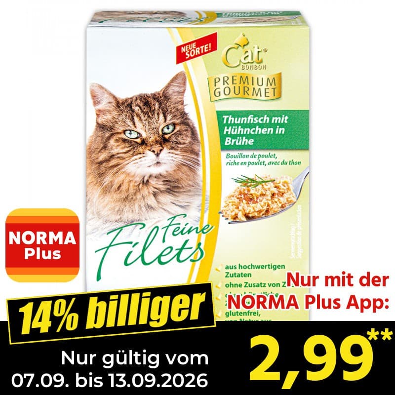 Feine Filets 3x85 g Cat Premium Gourmet Angebot bei Norma