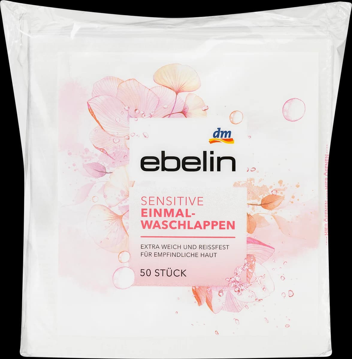 Einmal-Waschlappen sensitive, 50 Stk. ebelin – Dm