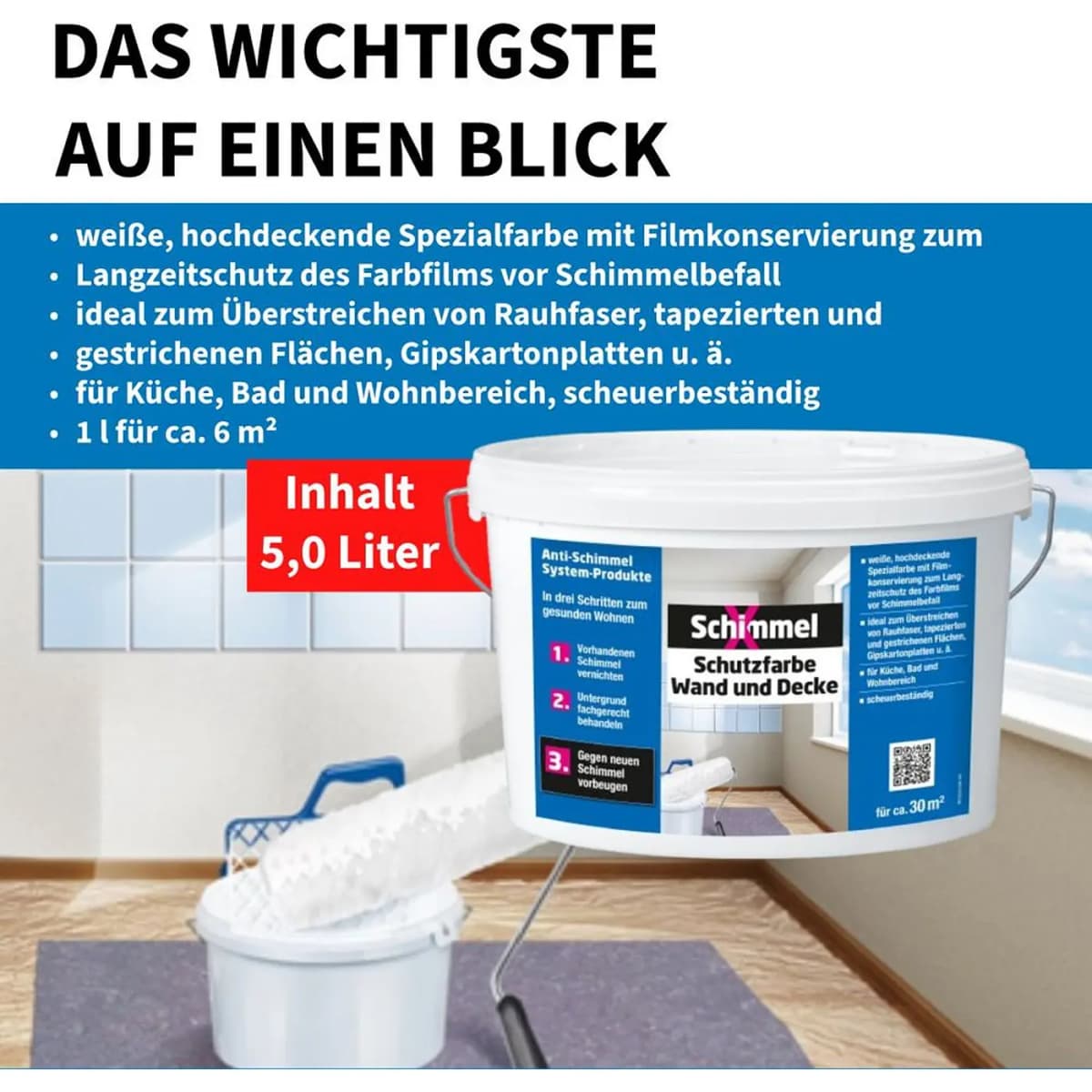 Schutzfarbe Wand und Decke, 5 Liter – Bauhaus