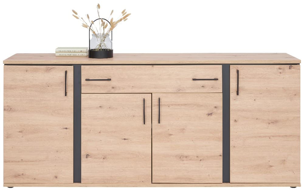Sideboard Artisan Eiche Dekor/Schwarz, B: ca. 190 cm – Möbelix