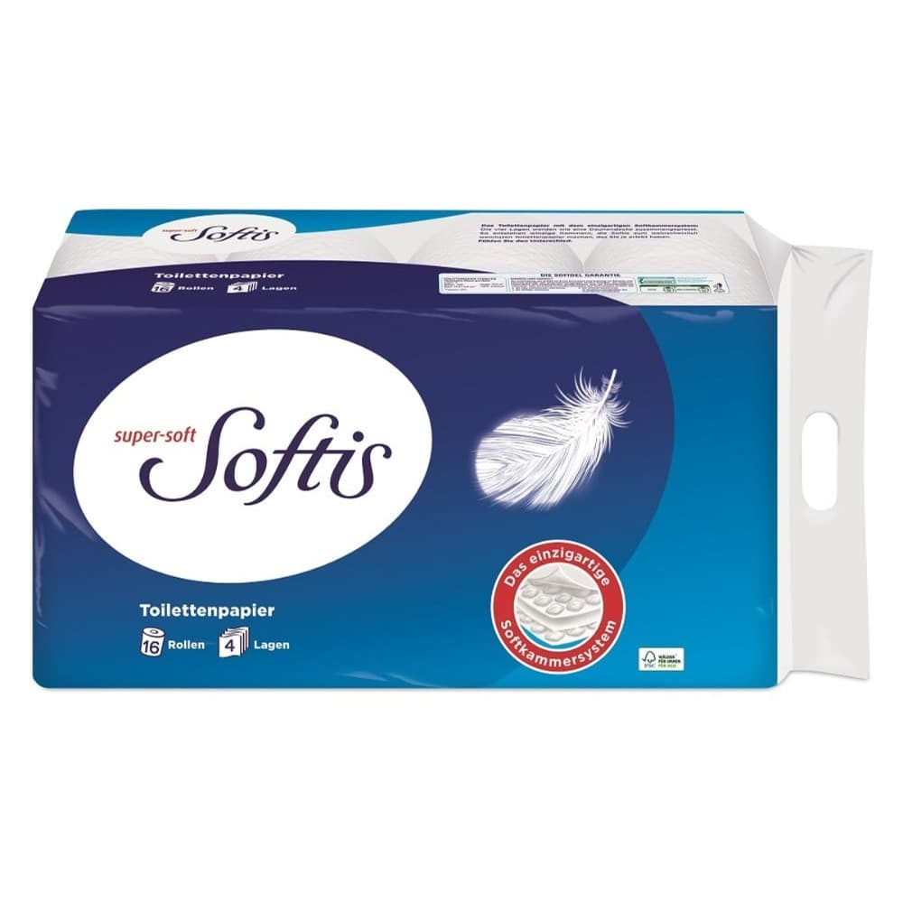 Softis Toilettenpapier, 4-lagig, 16 x 100 Blatt – MPREIS