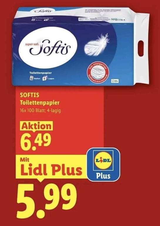 Softis Toilettenpapier, 16er-Packung – Maximarkt