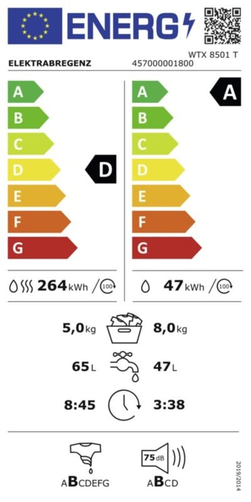 Elektrabregenz WTX 8501 T Waschtrockner, 8 kg Waschladung / 5 kg Trockenladung – MediaMarkt