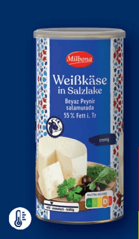 Milbona Weißkäse in Salzlake, 1 kg – Lidl