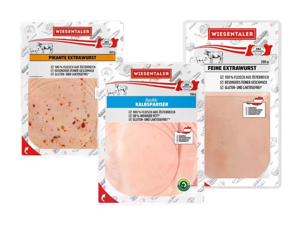 Wiesentaler Extrawurst oder Pikante Extrawurst / Leichte Kalbspariser 200 g / 130 g Angebot bei Lidl