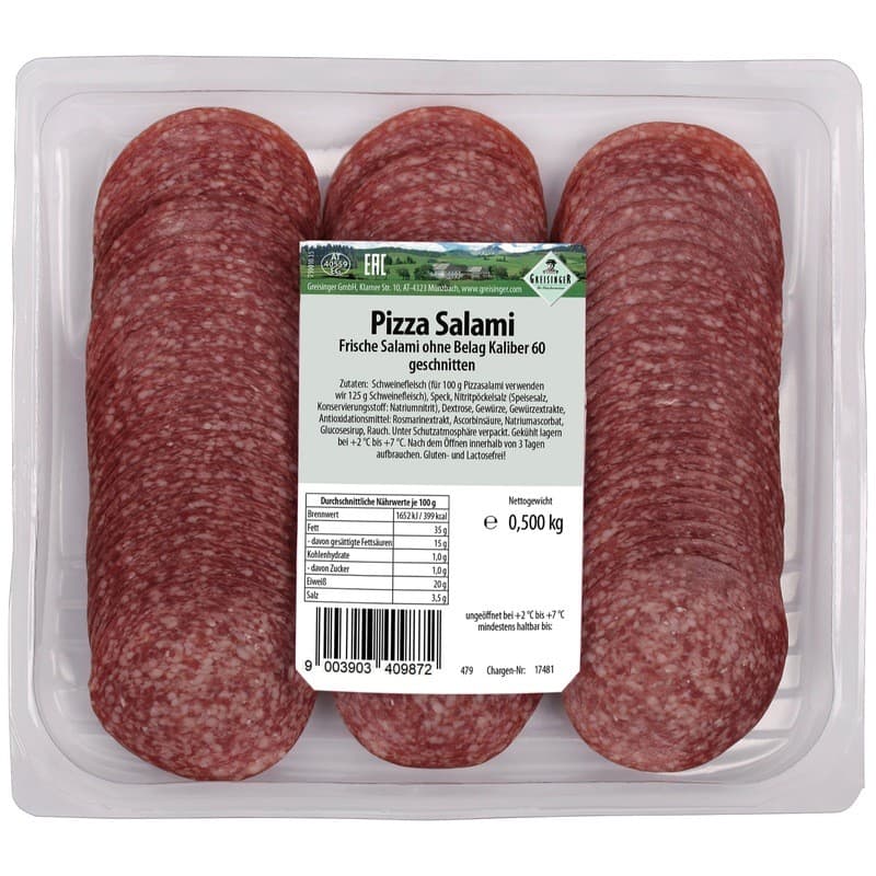 Pizza Salami XXL, 500 g Greisinger – Norma