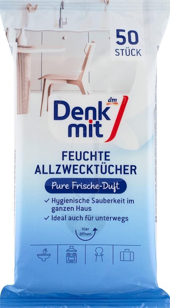 Denkmit Feuchte Allzwecktücher Pure Frische, 50 Stk. – Dm