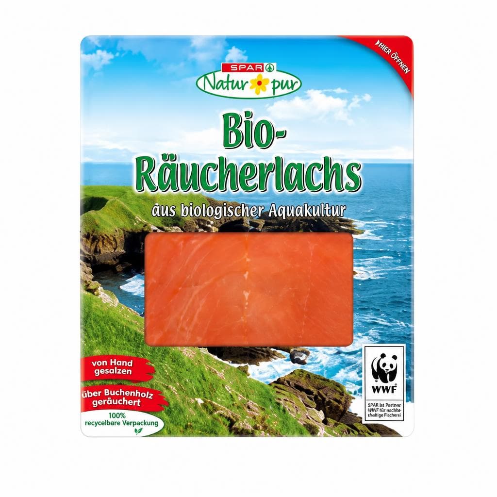 Spar Natur pur Bio-Räucherlachs, 100 g – Spar