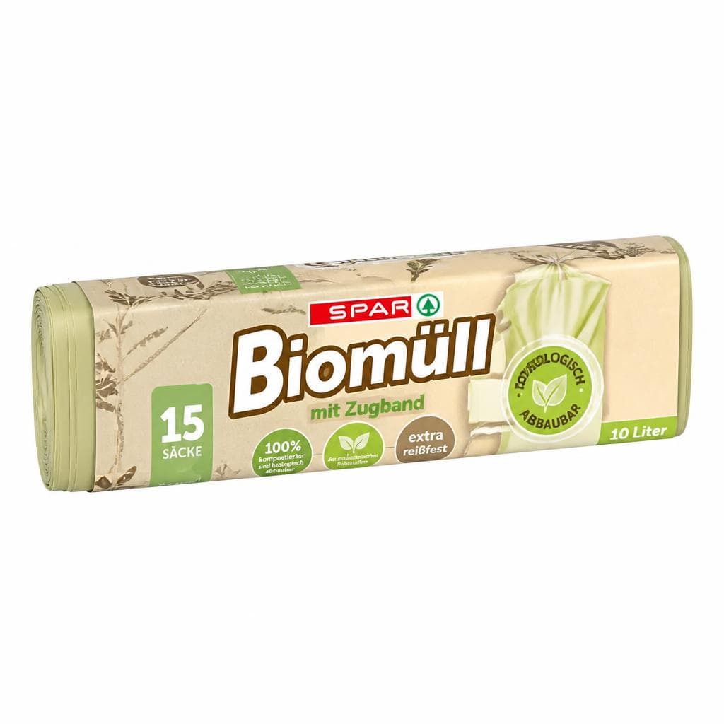 SPAR Bio-Müllsack oder Biomüllbeutel mit Zugband, 1 Packung – Interspar