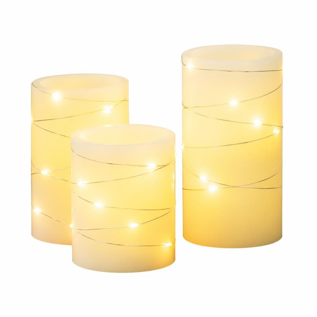 LED-Echtwachs-Kerzen 3er-Set, 3 Stk. I-Glow – Norma