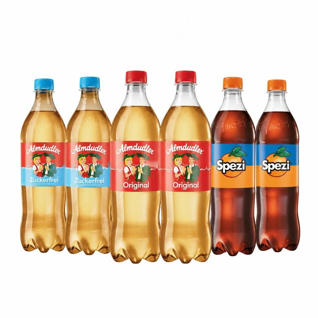 Almdudler, Almdudler Zuckerfrei oder Spezi, 1 l Almdudler, Spezi – Penny