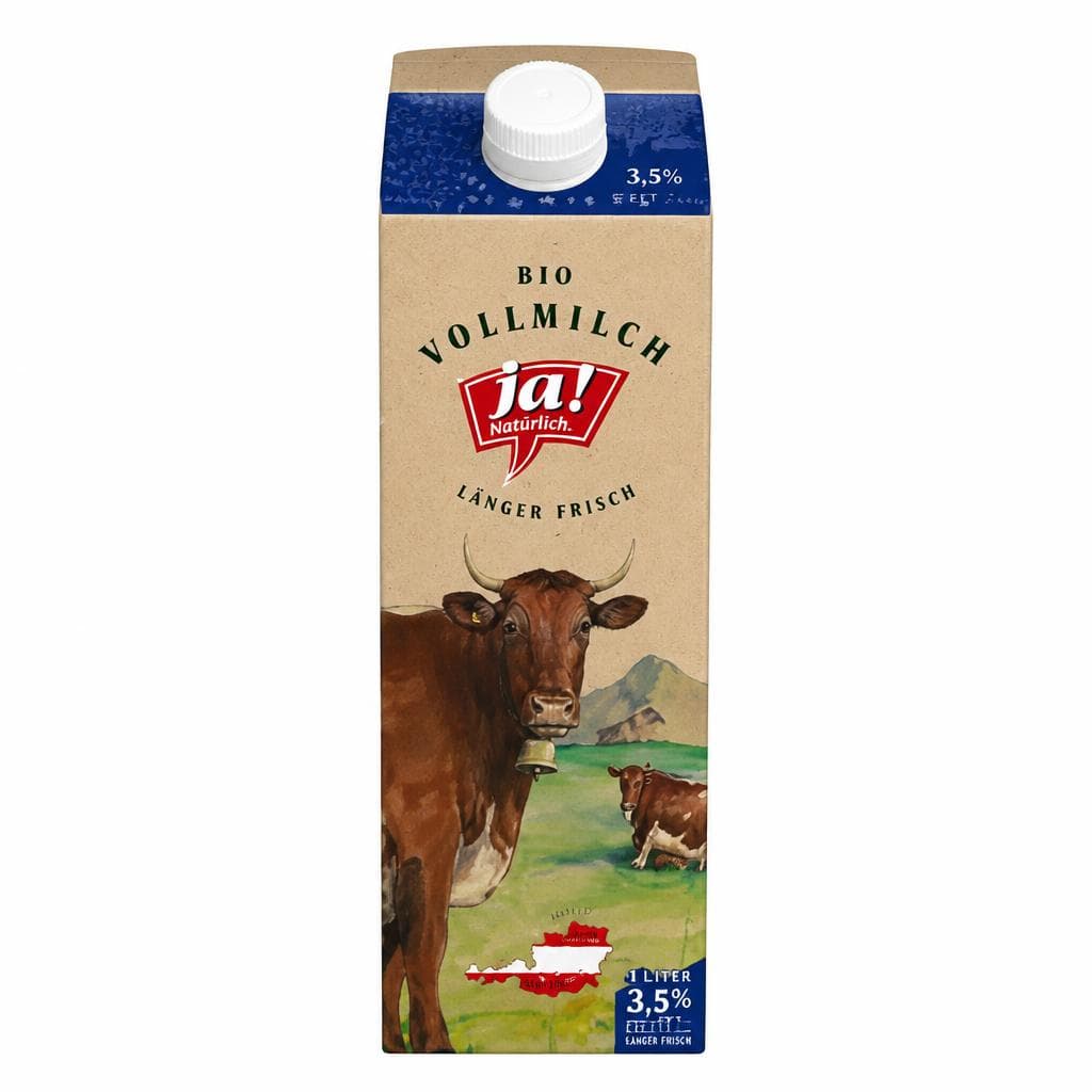 Ja! Natürlich Bio-Vollmilch 3,5%, 1 Liter – Billa Plus