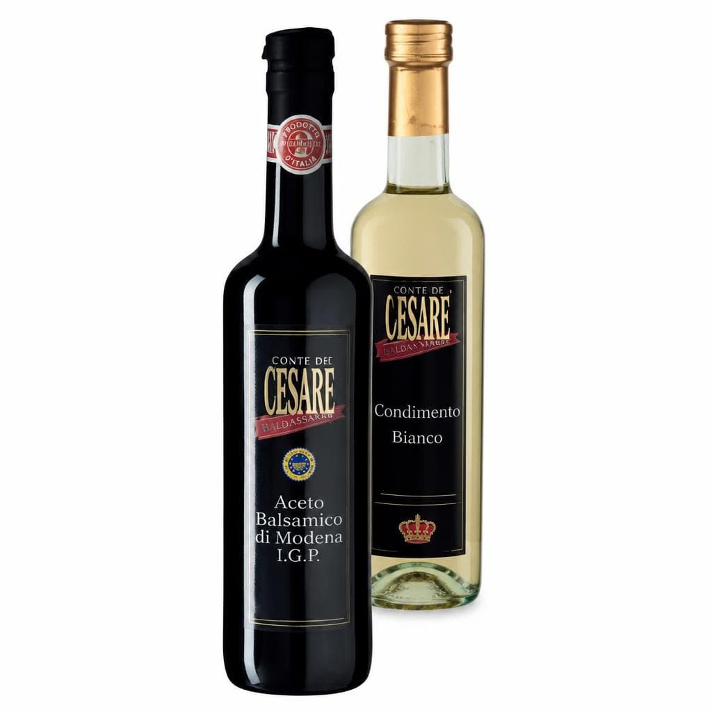 Conte de Cesare Aceto Balsamico di Modena IGP, Condimento Bianco, oder Condimento Rosso, 0,5 Liter – Maximarkt