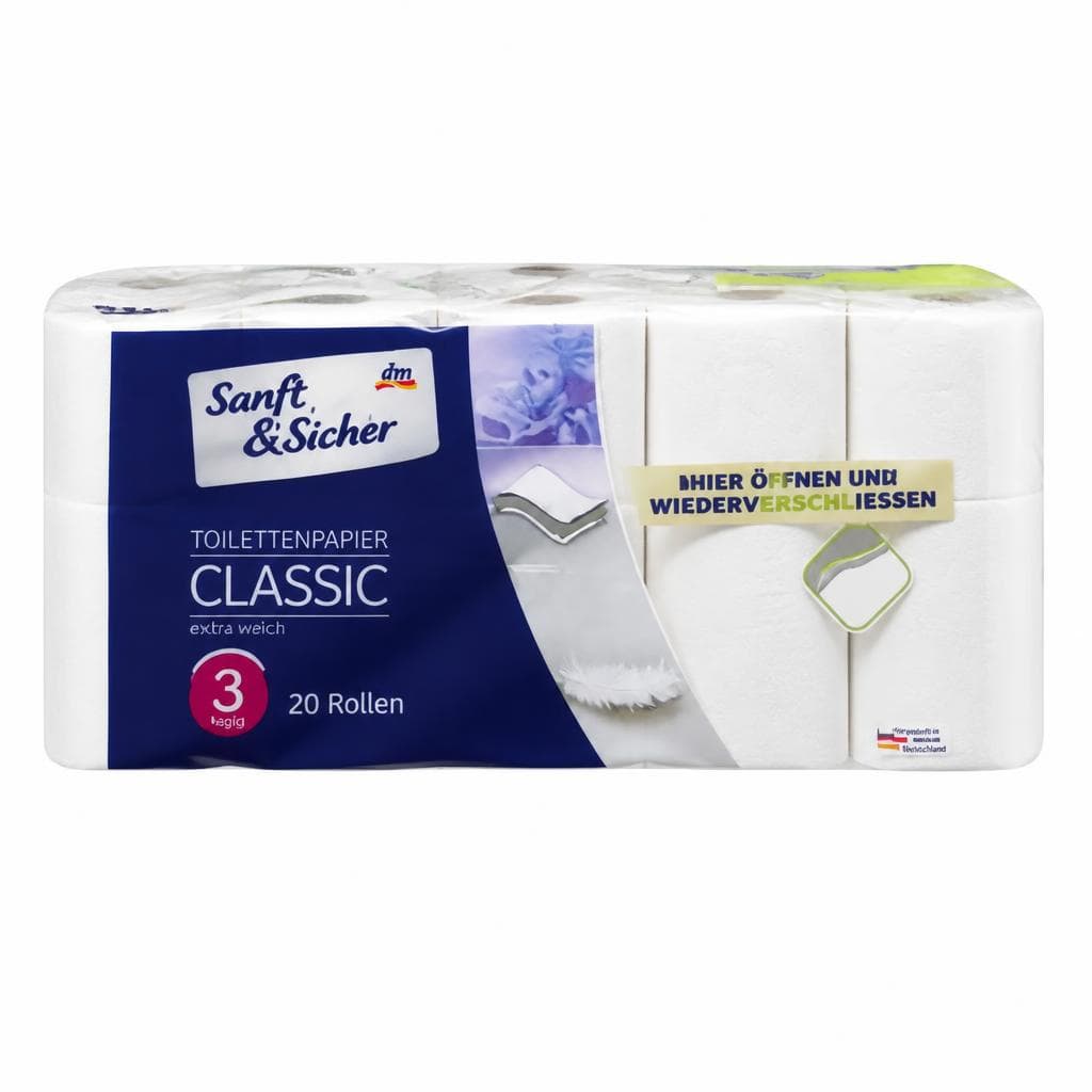 Sanft & Sicher Classic Toilettenpapier, 20 x 220 Bl. – Dm