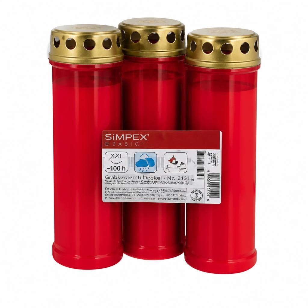 Simpex Basic Grabkerzen mit Deckel XXL, 4er-Packung – Maximarkt