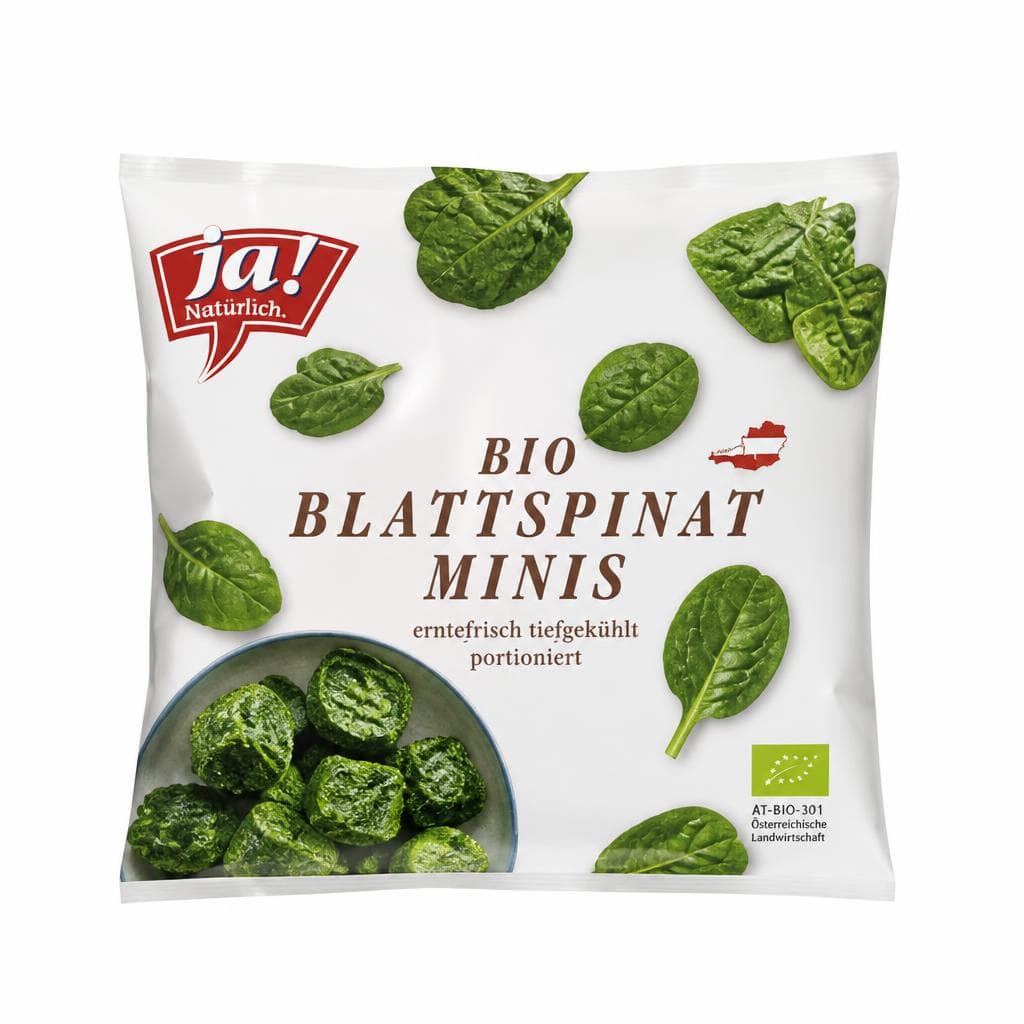 Ja! Natürlich Bio-Blattspinat-Minis, 400 g – Billa