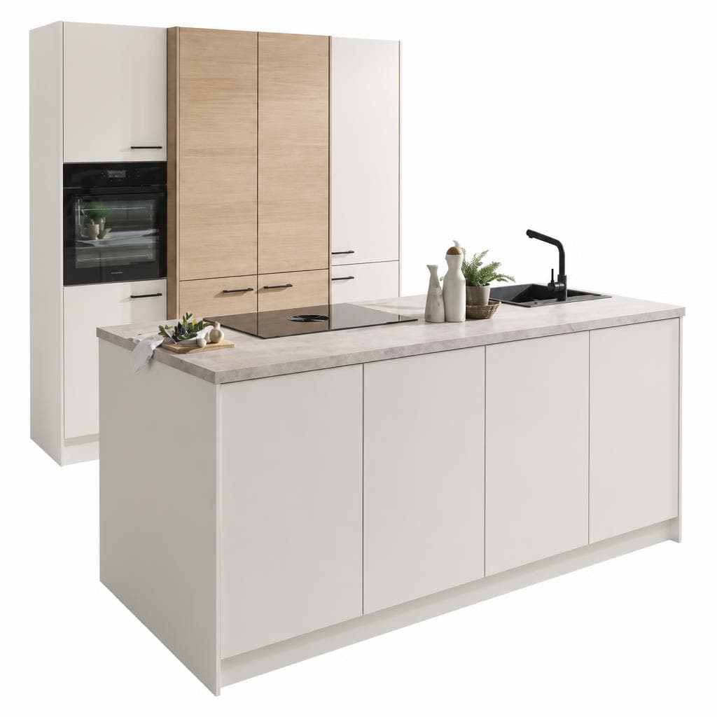 Einbauküche Venda Wandzeile ca. 226cm, Kücheninsel ca. 95x243cm Angebot bei XXXLutz