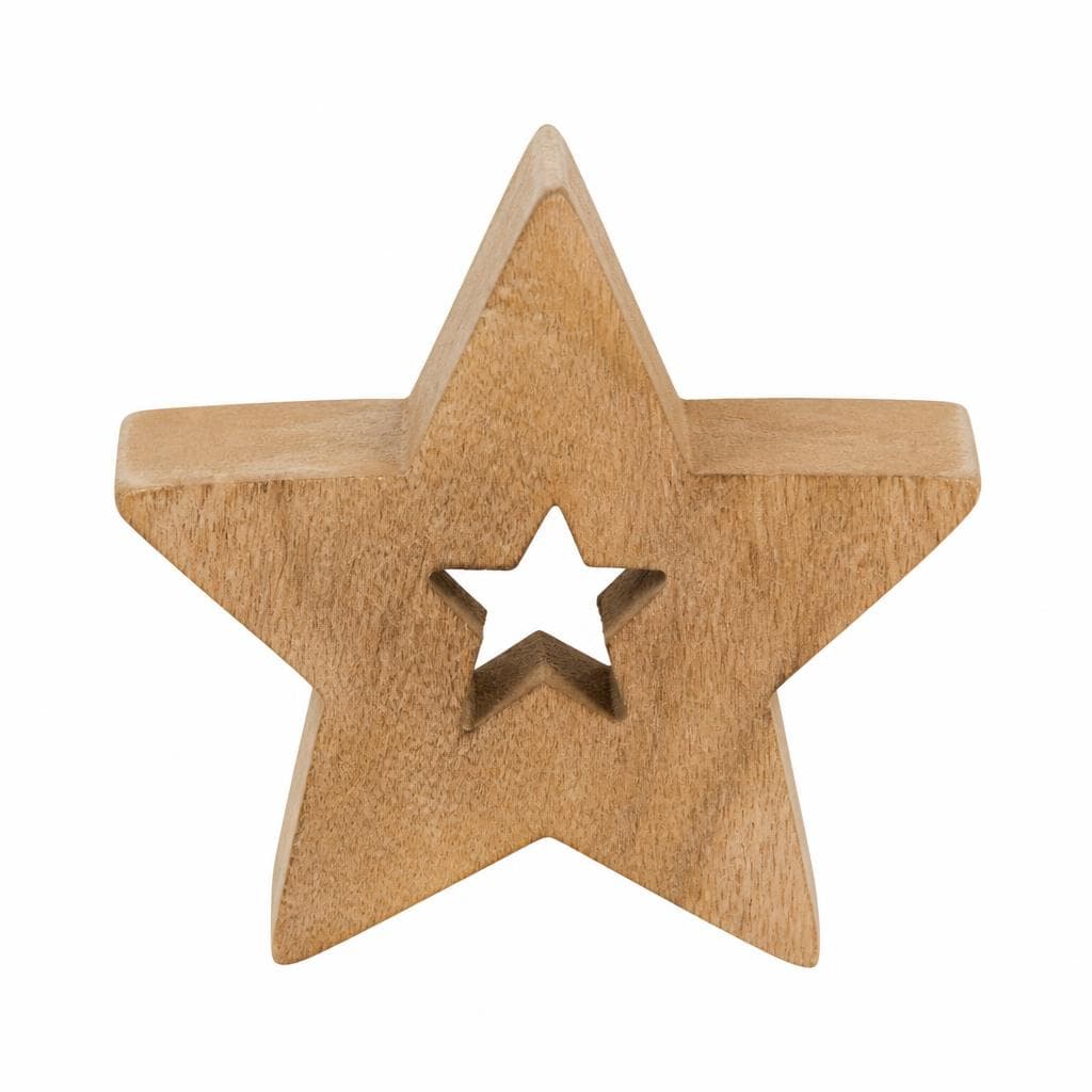 Weihnachtsdeko Stern Mangoholz, ca. 10 cm – Norma