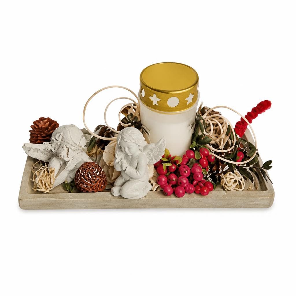 Kerzenteller mit Engel, 27 x 10 cm – Maximarkt