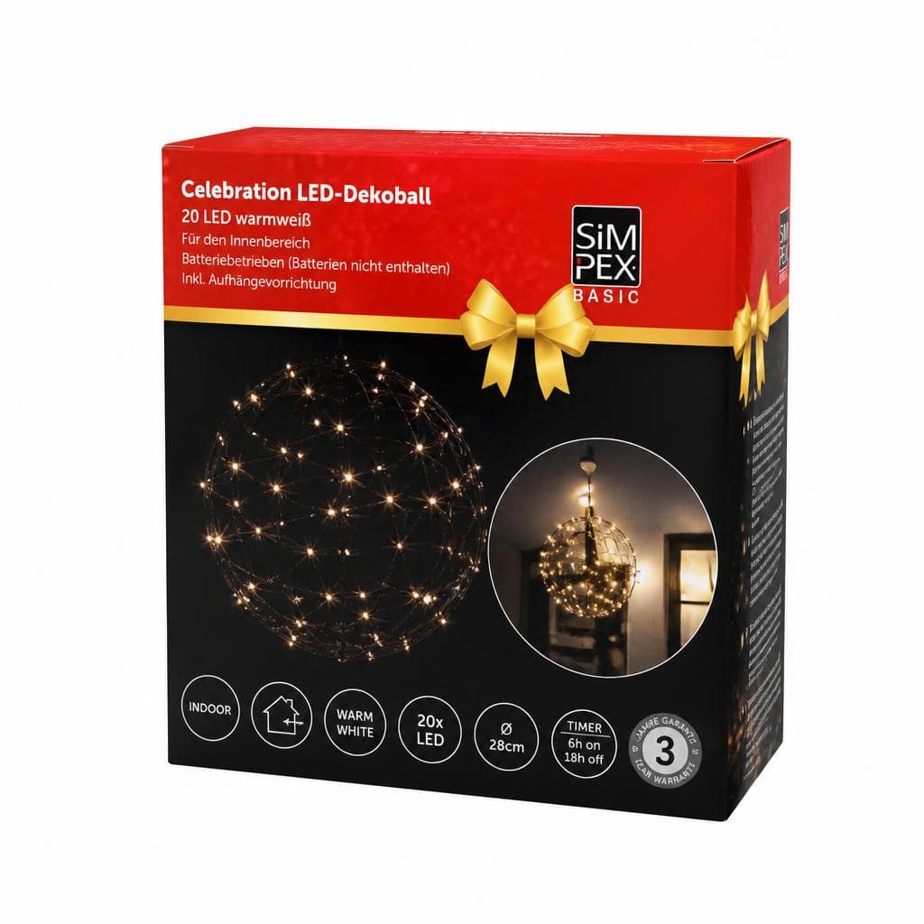 Celebration LED-Dekoball, 38 cm Ø SIMPEX – Interspar