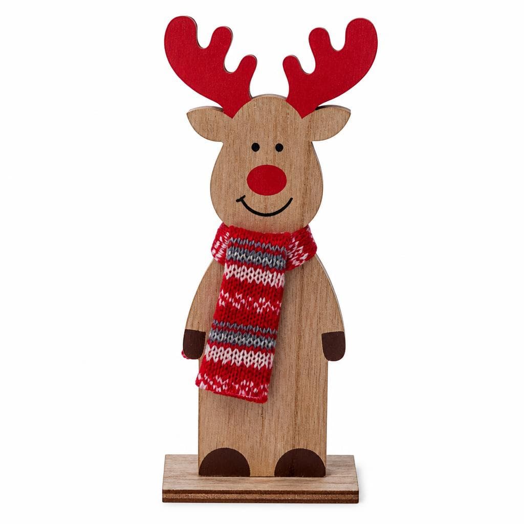 Weihnachtsdeko Rentier mit Schal, ca. 18 cm – Norma