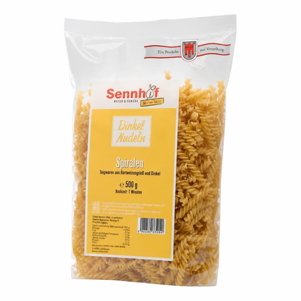 Dinkel-Hörnle oder Dinkel-Spiralen, 500 g Sennhof – Spar