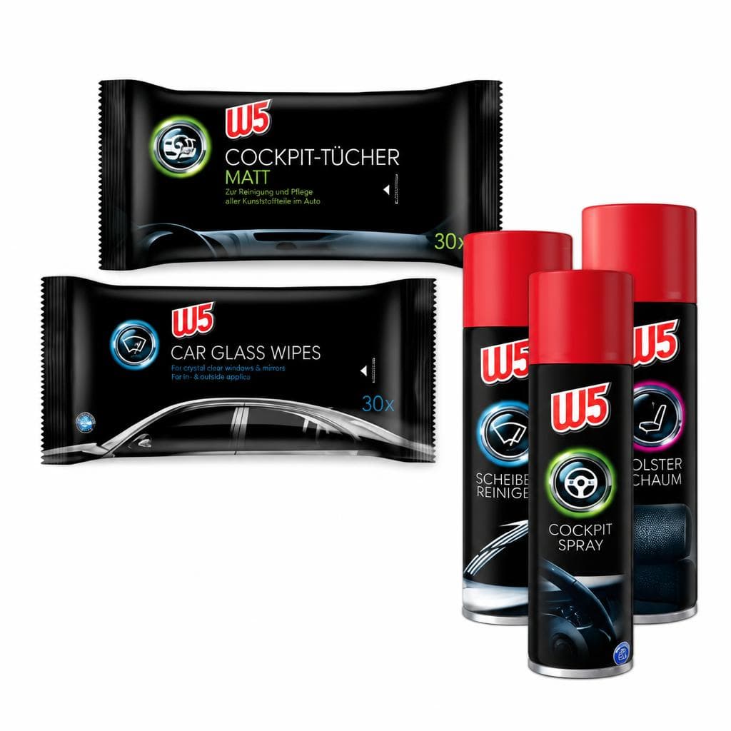 W5 Polsterschaum/Cockpit Spray/Reinigungstücher – Lidl