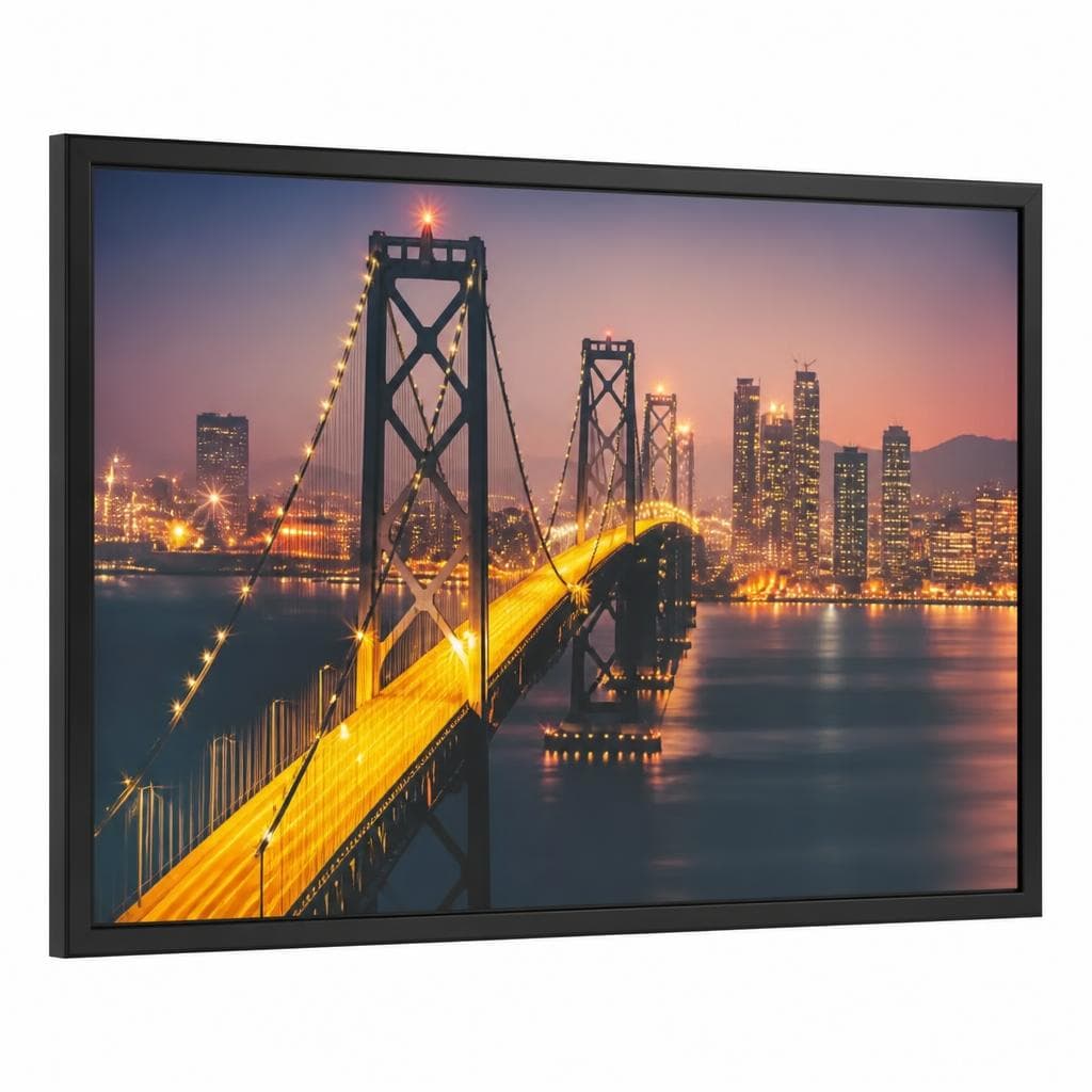 Gerahmtes LED-Bild Brücke, 90 x 60 cm – Bauhaus