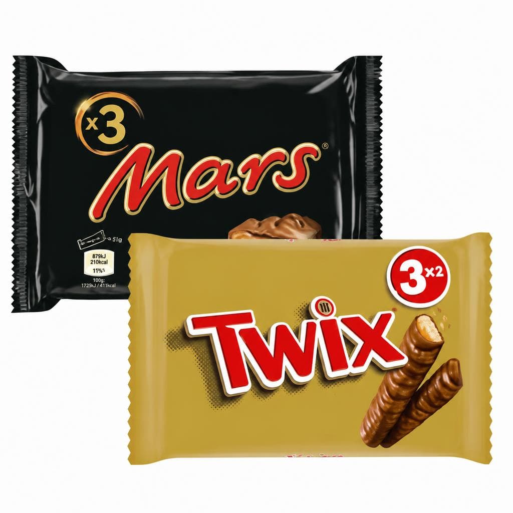 Mars, Snickers od. Twix 3 Stk. od. 4 Stk. div. Sorten, 135 g - 184 g Mars, Snickers, Twix – Billa Plus