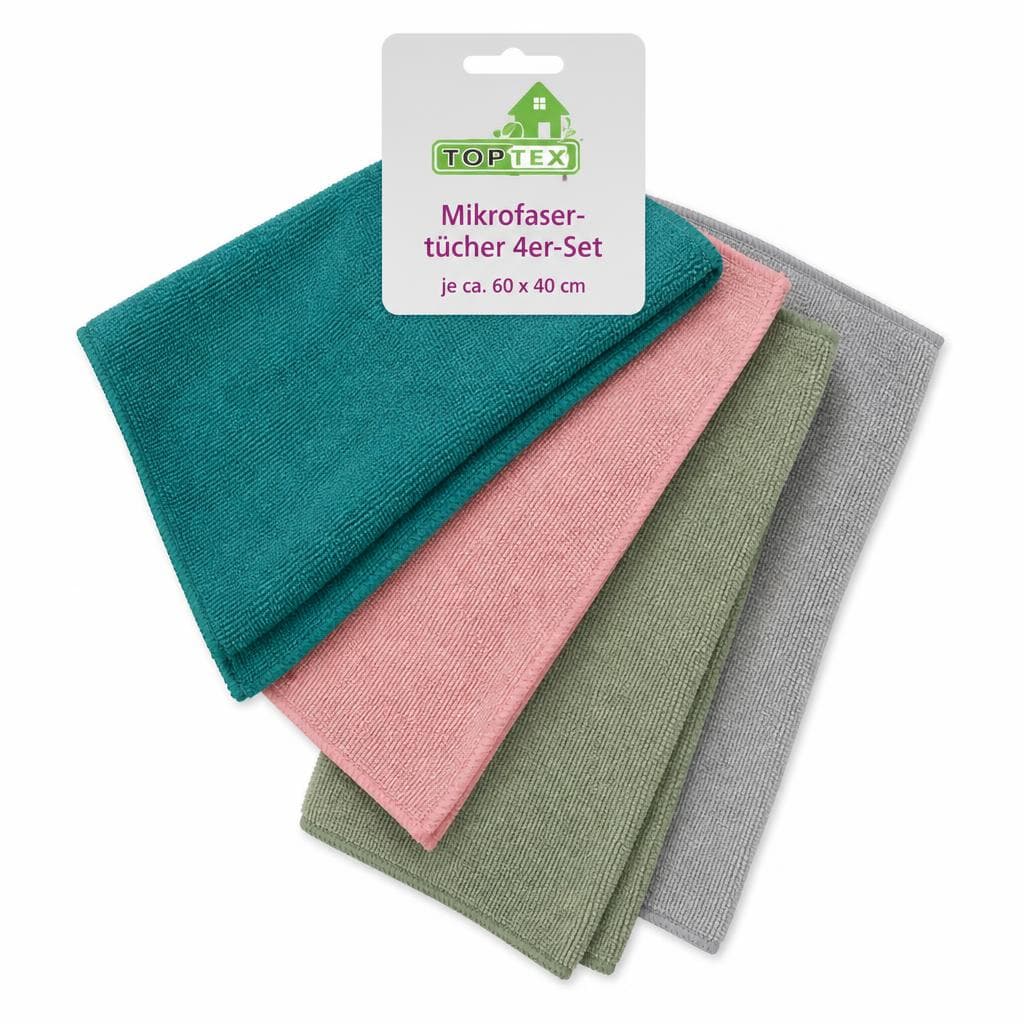 Mikrofaser-Tücher 4er-Set 4 Stk. TOPTEX Angebot bei Norma