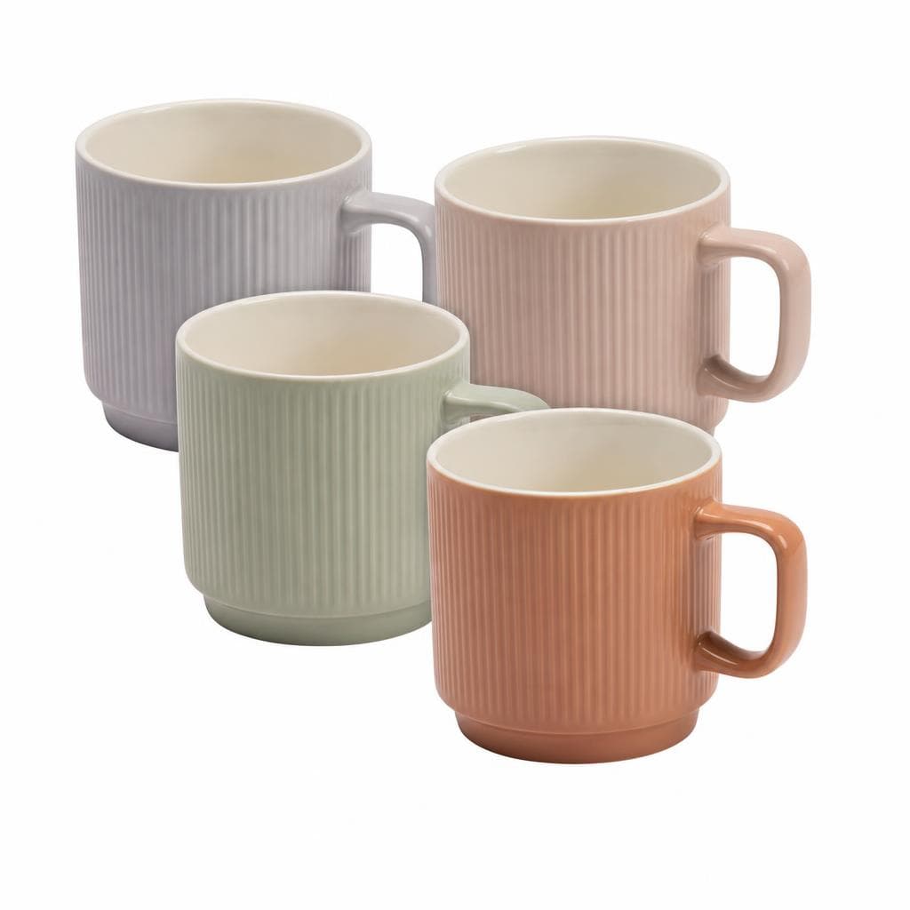Porzellan-Kaffeebecher, 4er-Packung, je ca. 330 ml – Penny