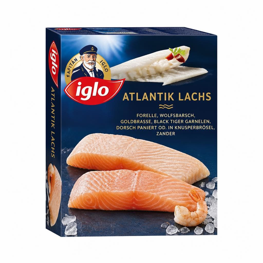 Iglo Atlantik Lachs, Forelle, Wolfsbarsch, Goldbrasse, Black Tiger Garnelen, Dorsch paniert od. in Knusperbrösel, Zander, 200-480 g – Billa Plus