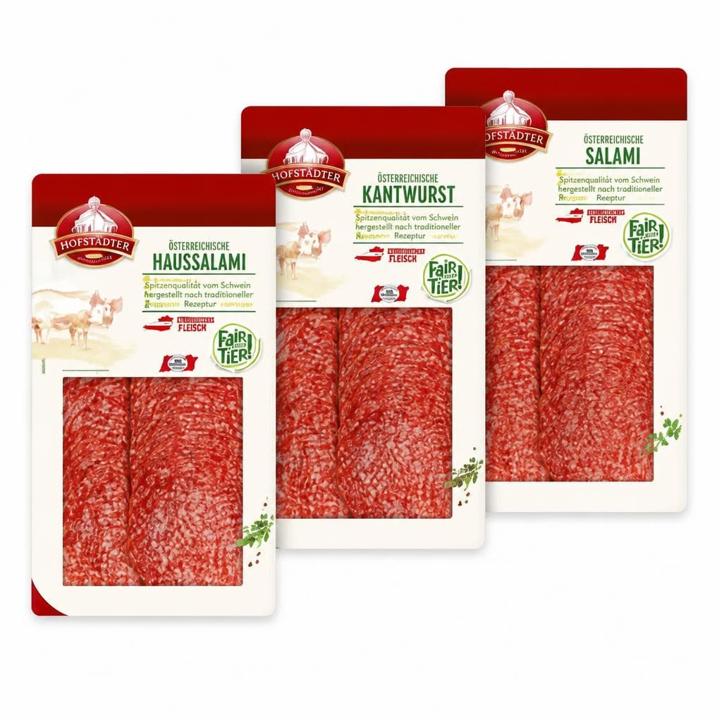 Hofstädter "Fair zum Tier!" Haussalami od. Kantwurst od. Hofstädter Salami, 100 g – Billa Plus