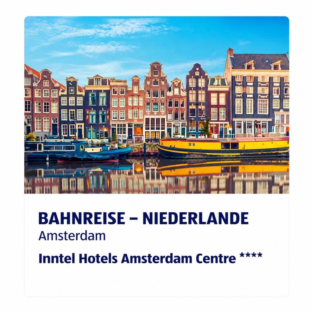 BAHNREISE – NIEDERLANDE Amsterdam – Inntel Hotels Amsterdam Centre ****, 5 oder 6 Tage – Hofer