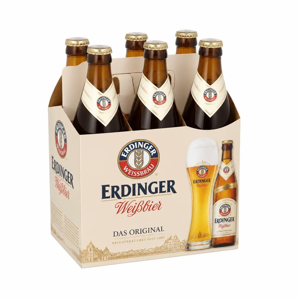 Erdinger Weißbier hell oder Erdinger Weißbier alkoholfrei, 0,5-Liter-MEHRWEG-Flasche – Interspar